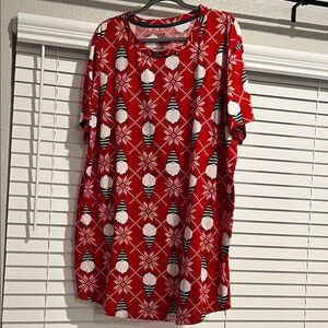 Secret Treasures Red Gnome Print Midi Dress with Pockets